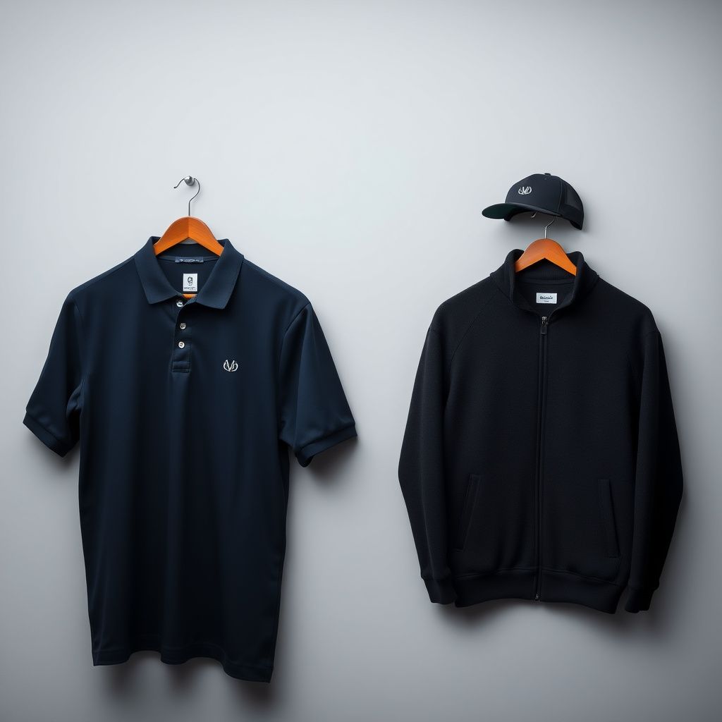 Bestickte Corporate Wear: Poloshirt, Fleecejacke und Cap