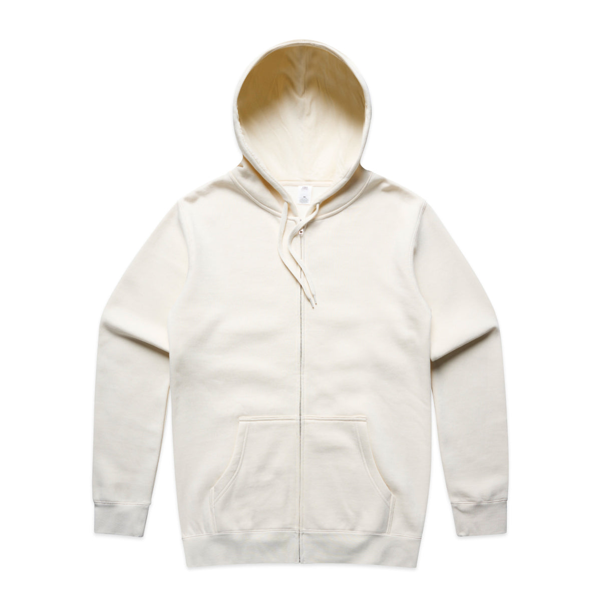 Stencil Zip Hood in Ecru - Vorderansicht